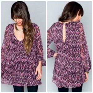 SHOW ME YOUR MUMU | Donna Michelle Tunic Purple Snake Print Women’s Size Small